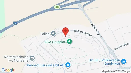 Lägenheter att hyra i Sandviken - kort over placeringen