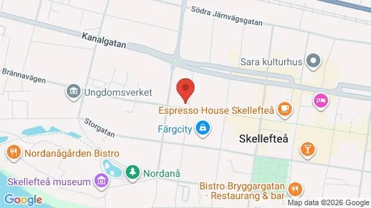 Lägenheter att hyra i Skellefteå - kort over placeringen