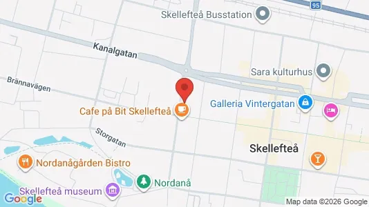Lägenheter att hyra i Skellefteå - kort over placeringen