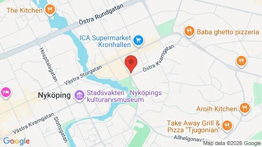 Lägenheter att hyra i Nyköping - kort over placeringen
