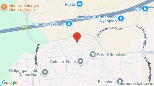 Lägenheter att hyra i Nyköping - kort over placeringen