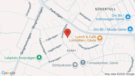 Lägenheter att hyra i Gävle - kort over placeringen