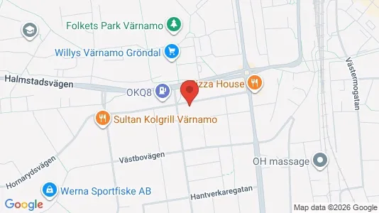 Lägenheter att hyra i Värnamo - kort over placeringen