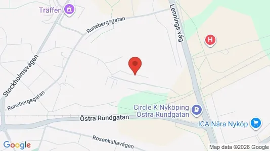 Lägenheter att hyra i Nyköping - kort over placeringen