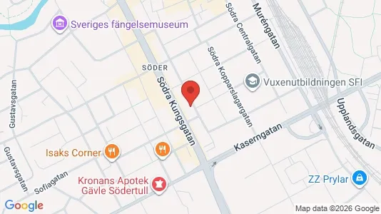 Lägenheter att hyra i Gävle - kort over placeringen