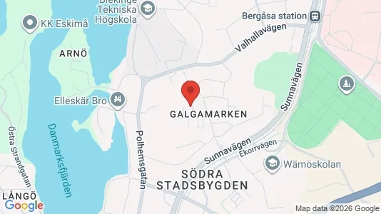Lägenheter att hyra i Karlskrona - kort over placeringen