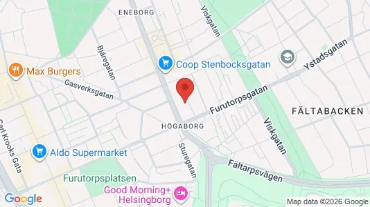 Lägenheter att hyra i Helsingborg - kort over placeringen