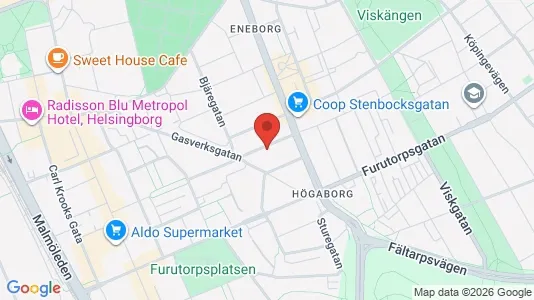 Lägenheter att hyra i Helsingborg - kort over placeringen