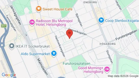 Lägenheter att hyra i Helsingborg - kort over placeringen