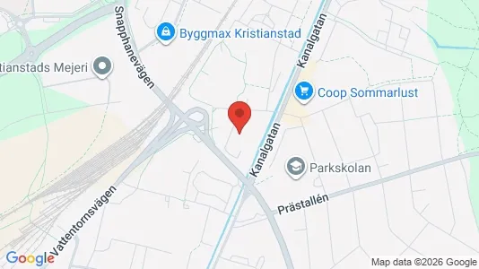 Lägenheter att hyra i Kristianstad - kort over placeringen