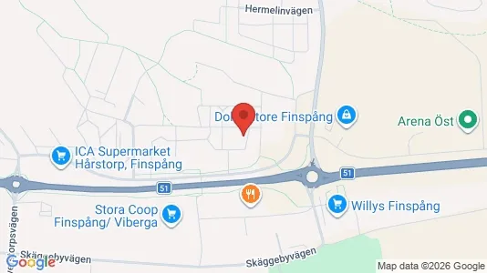 Lägenheter att hyra i Finspång - kort over placeringen