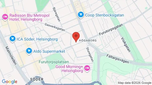 Lägenheter att hyra i Helsingborg - kort over placeringen