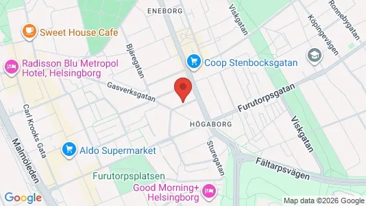 Lägenheter att hyra i Helsingborg - kort over placeringen