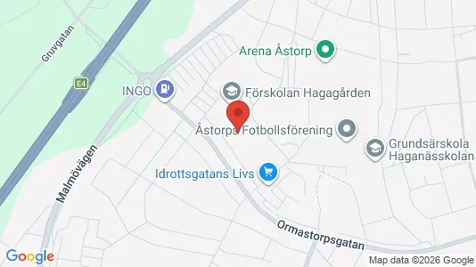 Lägenheter att hyra i Åstorp - kort over placeringen