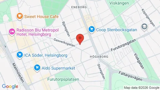 Lägenheter att hyra i Helsingborg - kort over placeringen