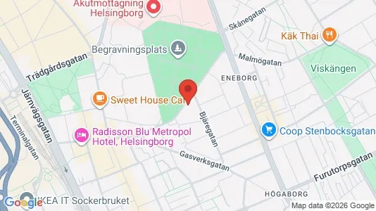 Lägenheter att hyra i Helsingborg - kort over placeringen
