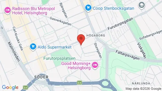 Lägenheter att hyra i Helsingborg - kort over placeringen