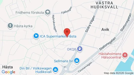Lägenheter att hyra i Hudiksvall - kort over placeringen