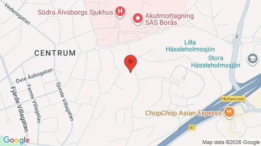 Lägenheter att hyra i Borås - kort over placeringen
