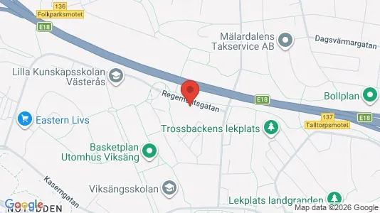 Lägenheter att hyra i Västerås - kort over placeringen