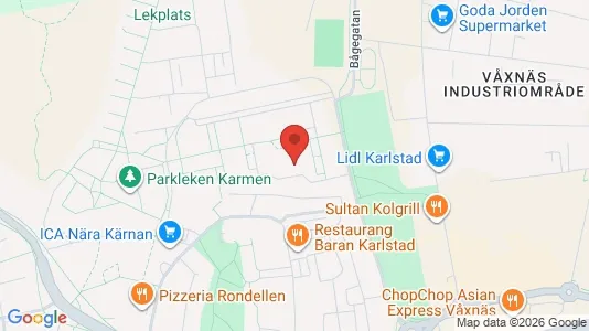 Lägenheter att hyra i Karlstad - kort over placeringen