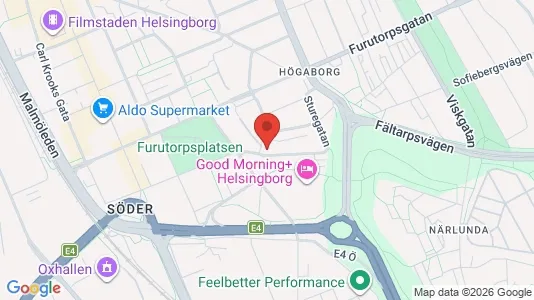 Lägenheter att hyra i Helsingborg - kort over placeringen