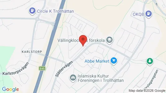 Lägenheter att hyra i Trollhättan - kort over placeringen