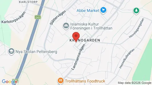 Lägenheter att hyra i Trollhättan - kort over placeringen