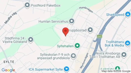 Lägenheter att hyra i Trollhättan - kort over placeringen