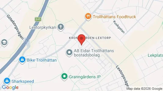 Lägenheter att hyra i Trollhättan - kort over placeringen