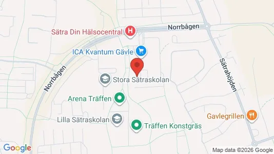 Lägenheter att hyra i Gävle - kort over placeringen