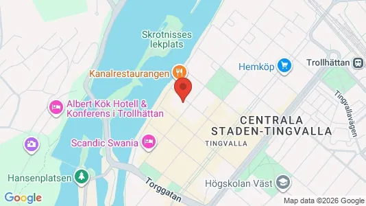 Lägenheter att hyra i Trollhättan - kort over placeringen