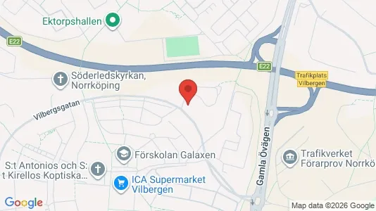 Lägenheter att hyra i Norrköping - kort over placeringen