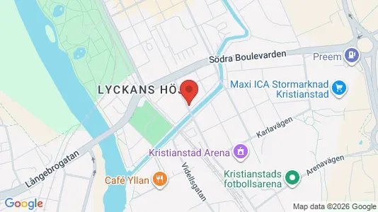 Lägenheter att hyra i Kristianstad - kort over placeringen