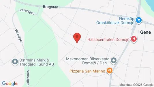Lägenheter att hyra i Örnsköldsvik - kort over placeringen