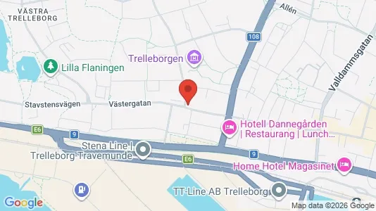 Lägenheter att hyra i Trelleborg - kort over placeringen