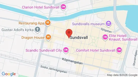 Lägenheter att hyra i Sundsvall - kort over placeringen