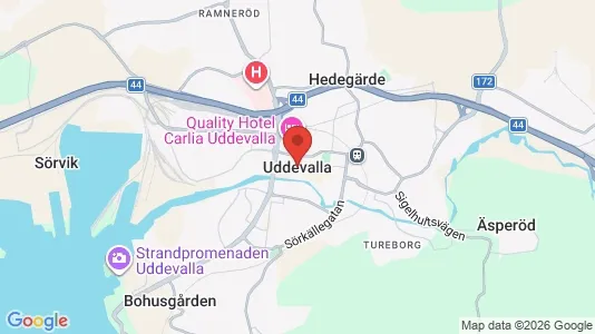 Hus att hyra i Uddevalla - kort over placeringen