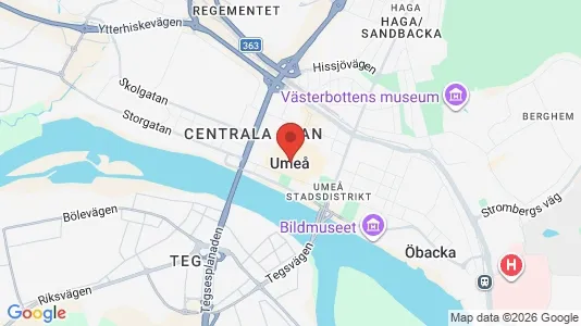 Hus att hyra i Umeå - kort over placeringen