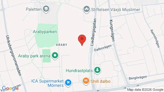 Lägenheter att hyra i Växjö - kort over placeringen