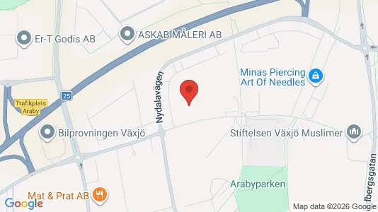 Lägenheter att hyra i Växjö - kort over placeringen