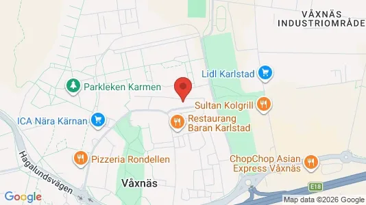 Lägenheter att hyra i Karlstad - kort over placeringen