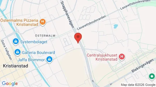 Lägenheter att hyra i Kristianstad - kort over placeringen