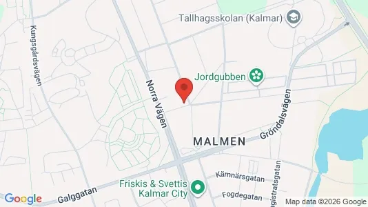 Lägenheter att hyra i Kalmar - kort over placeringen