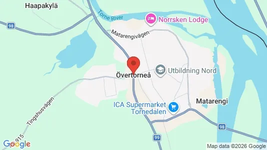 Hus att hyra i Övertorneå - kort over placeringen