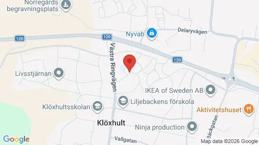 Rum att hyra i Älmhult - kort over placeringen