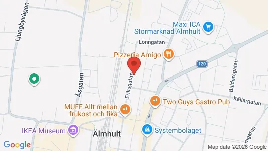 Rum att hyra i Älmhult - kort over placeringen