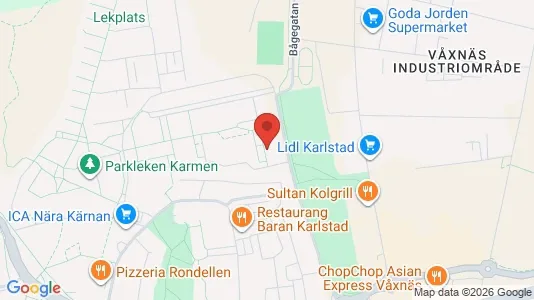 Lägenheter att hyra i Karlstad - kort over placeringen