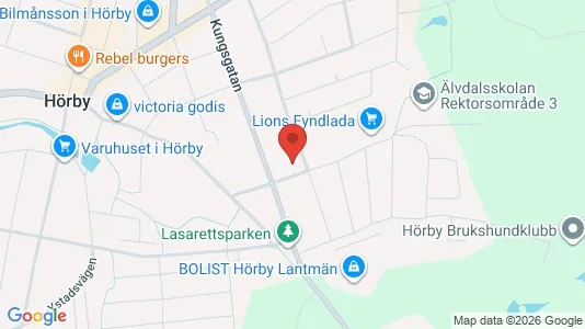 Lägenheter att hyra i Hörby - kort over placeringen