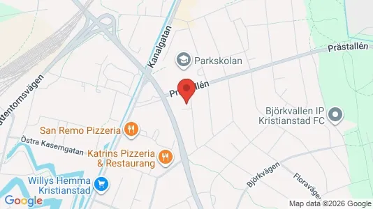 Lägenheter att hyra i Kristianstad - kort over placeringen